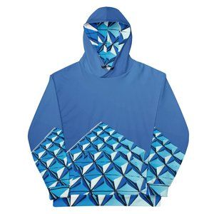 Blue Geometric Hoodie (of Coord Set) Men's High Fashion Cozy Lounge Street Wear